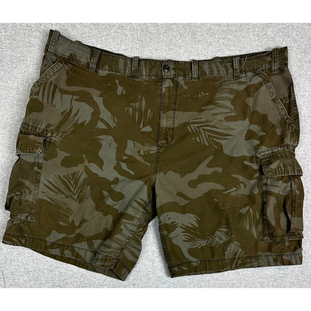 Camo Tropical‎ Cargo Shorts Mens 54 10" Olive Green Cotton Foundry